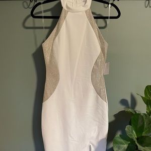 White & Silver Mini Dress